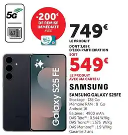 Hyper U Samsung - galaxy s25fe offre
