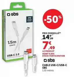 Hyper U Sbs - cable usb-c/usb-c offre