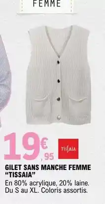 E.Leclerc Tissaia - gilet sans manche femme offre
