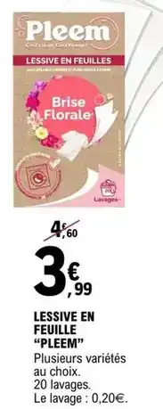 E.Leclerc Pleem - lessive en feuille offre