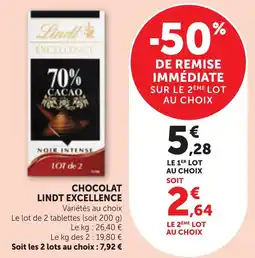 Bi1 Chocolat lindt excellence offre