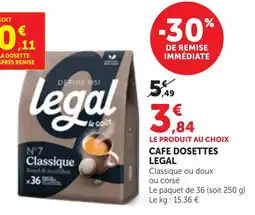 Bi1 Cafe dosettes legal offre