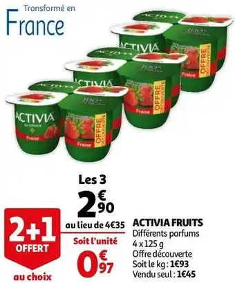Auchan Activia activia fruits offre
