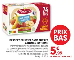 Bi1 Dessert fruitier sans sucres ajoutes materne offre