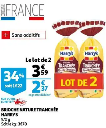 Auchan Harrys brioche nature tranchée offre