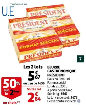 Auchan Président beurre gastronomique offre