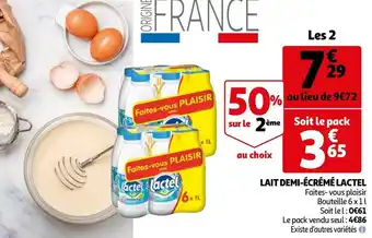 Auchan Lactel lait demi-écrémé offre