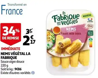 Auchan La fabrique nems végétal offre