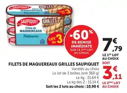 Bi1 Filets de maquereaux grilles saupiquet offre