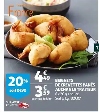 Auchan Auchan le traiteur beignets de crevettes panés offre
