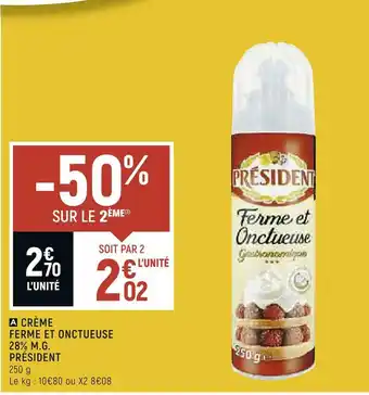 Petit Casino Président crème ferme et onctueuse 28% m.g. offre