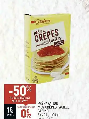Casino préparation mes crêpes faciles