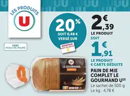 Bi1 Pain de mie complet le gourmand u offre
