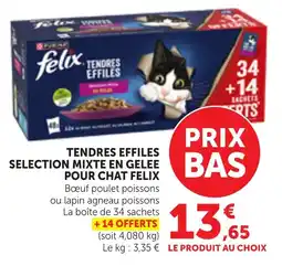 Bi1 Tendres effiles selection mixte en gelee pour chat felix offre