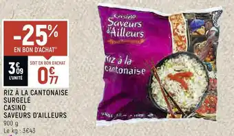 Casino saveurs d’ailleurs riz à la cantonaise surgelé