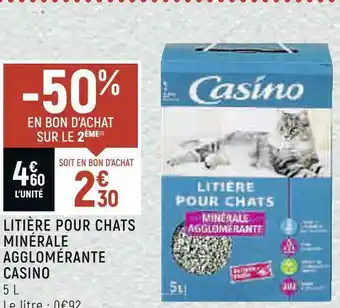 Petit Casino Casino litière pour chats minérale agglomérante offre