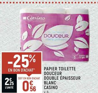 Petit Casino Casino papier toilette douceur double épaisseur blanc offre