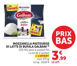 Bi1 Mozzarella pasteurise di latte di bufala galbani offre