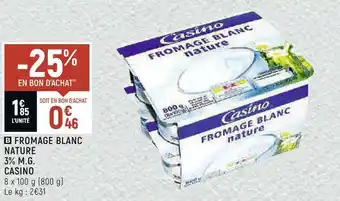 Petit Casino Casino fromage blanc nature 3% m.g. offre