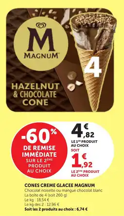 Bi1 Cones creme glacee magnum offre