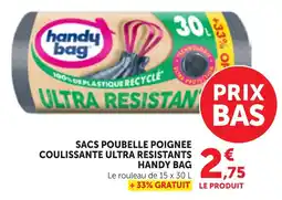 Bi1 Sacs poubelle poignee coulissante ultra resistants handy bag offre