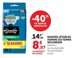 Bi1 Rasoirs jetables homme ou femme wilkinson offre