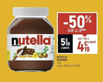Spar Ferrero nutella offre
