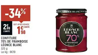 Spar Léonce blanc confiture 70% de framboise offre