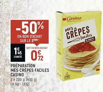 Casino préparation mes crêpes faciles