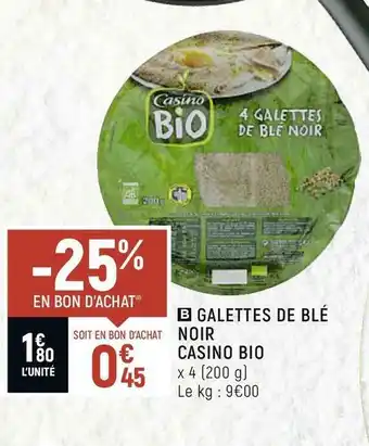 Spar Casino bio galettes de blé noir offre
