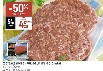Spar Charal steaks hachés pur bœuf 15% m.g. offre