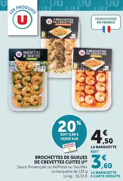Bi1 Brochettes de queues de crevettes cuites u offre
