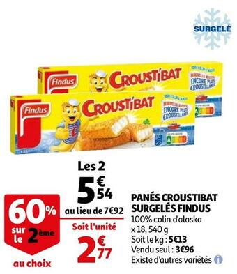 Auchan Findus panés croustibat surgelés offre