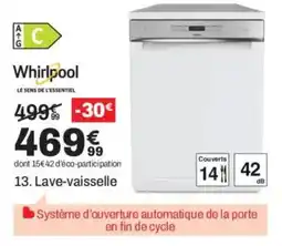 BUT WHIRPOOL Lave-vaisselle offre