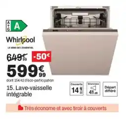BUT WHIRPOOL Lave-vaisselle intégrable offre