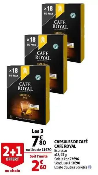 Auchan Capsules de café offre