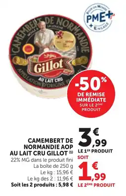Bi1 Camembert de normandie aop au lait cru gillot offre