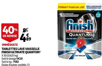 Auchan Finish tablettes lave vaisselle ultimate quantum* offre