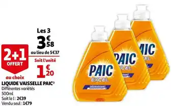 Auchan Paic liquide vaisselle* offre