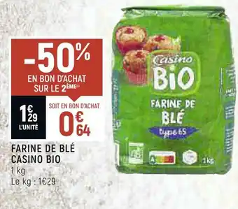 Petit Casino Casino bio farine de blé offre