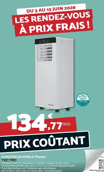 TECTRO Climatiseur mobile tp4020