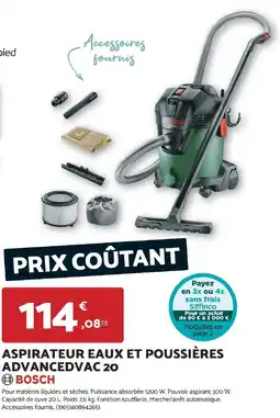 Bricomarché BOSCH Aspirateur eaux et poussières advancedvac 20 offre