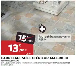 Bricomarché Carrelage sol extérieur aia grigio offre