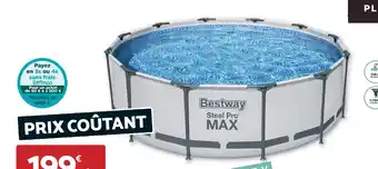 BESTWAY Piscine tubulaire steel pro max + robot de piscine aspirateur sans fil quartz offert