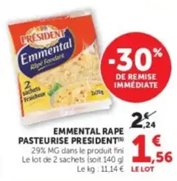 U Express Emmental rape pasteurise president offre