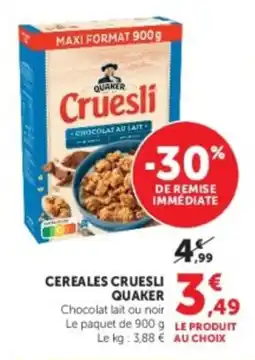 U Express Cereales cruesli quaker offre