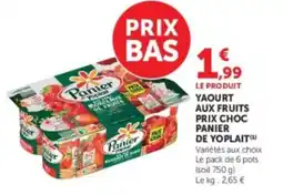 U Express Yaourt aux fruits prix choc panier de yoplait offre