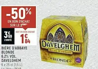 Petit Casino Davelghem bière d’abbaye blonde 6,2% vol. offre
