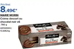 Costco MARIE MORIN Crème dessert au chocolat noir x6 offre
