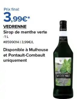 Costco VEDRENNE Sirop de menthe verte offre